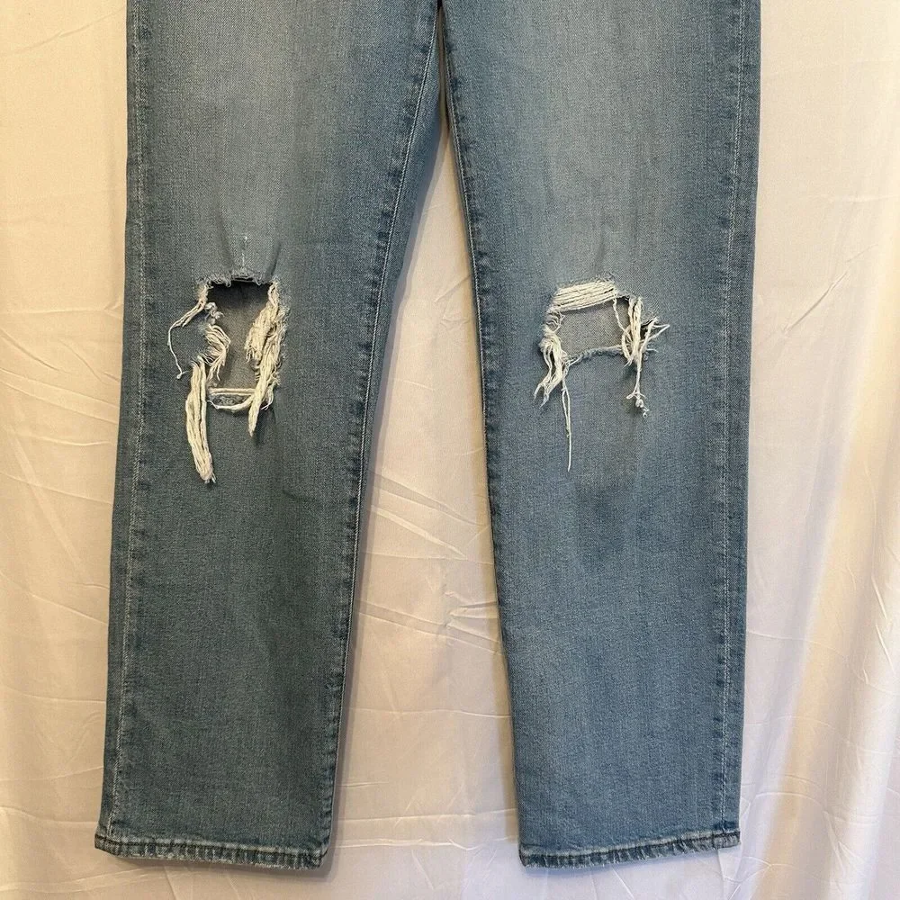 Madewell Womens Size 27 Perfect Vintage Straight Jeans Distressed Light Wash - Picture 4 of 8